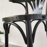 Chaise de bar vintage en bois courbé noir, style Thonet, milieu du XXe siècle (années 1970)