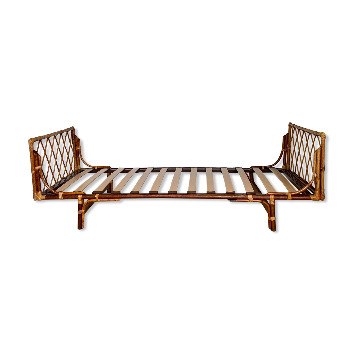 Lit corbeille rotin daybed vintage