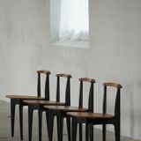 Set of 4 'Thema' chairs in pine by Yngve Ekström, Swedese, Modern Swedish, 1954