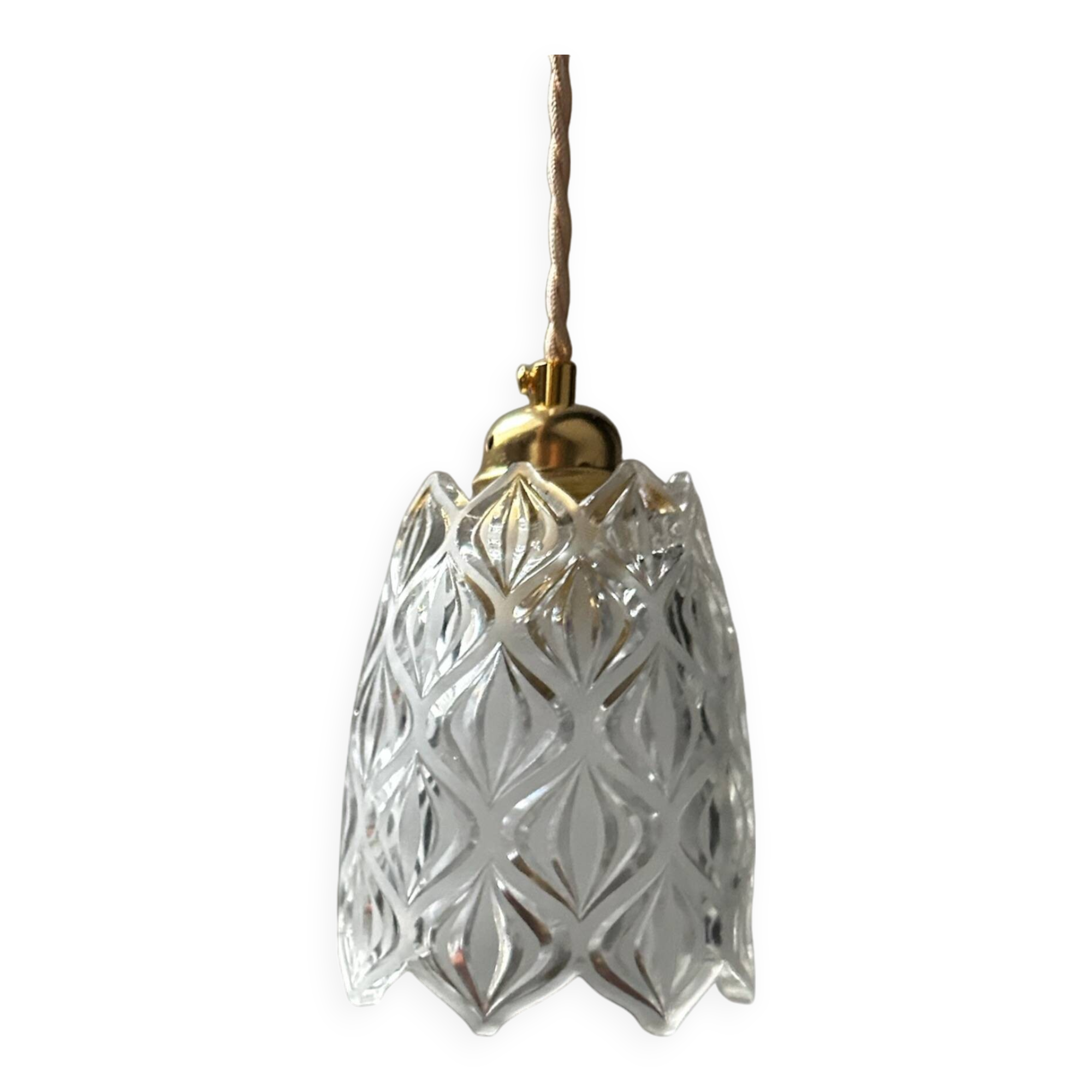 Baladeuse vintage en verre ciselé