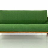 Dutch mid century 2-seater sofa with  teak legs and armrests