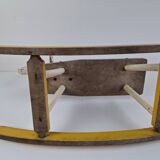 Mid-Century Czechoslovak Wooden Rocking Horse, Hand-Painted, 1960s
