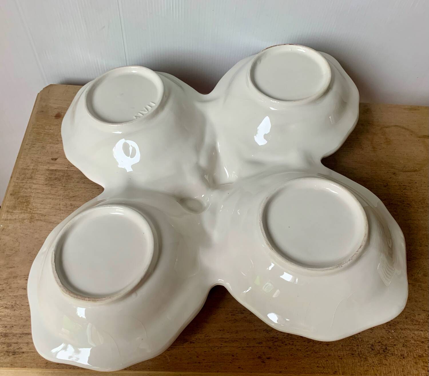 Large vintage barbotine aperitif serving dish