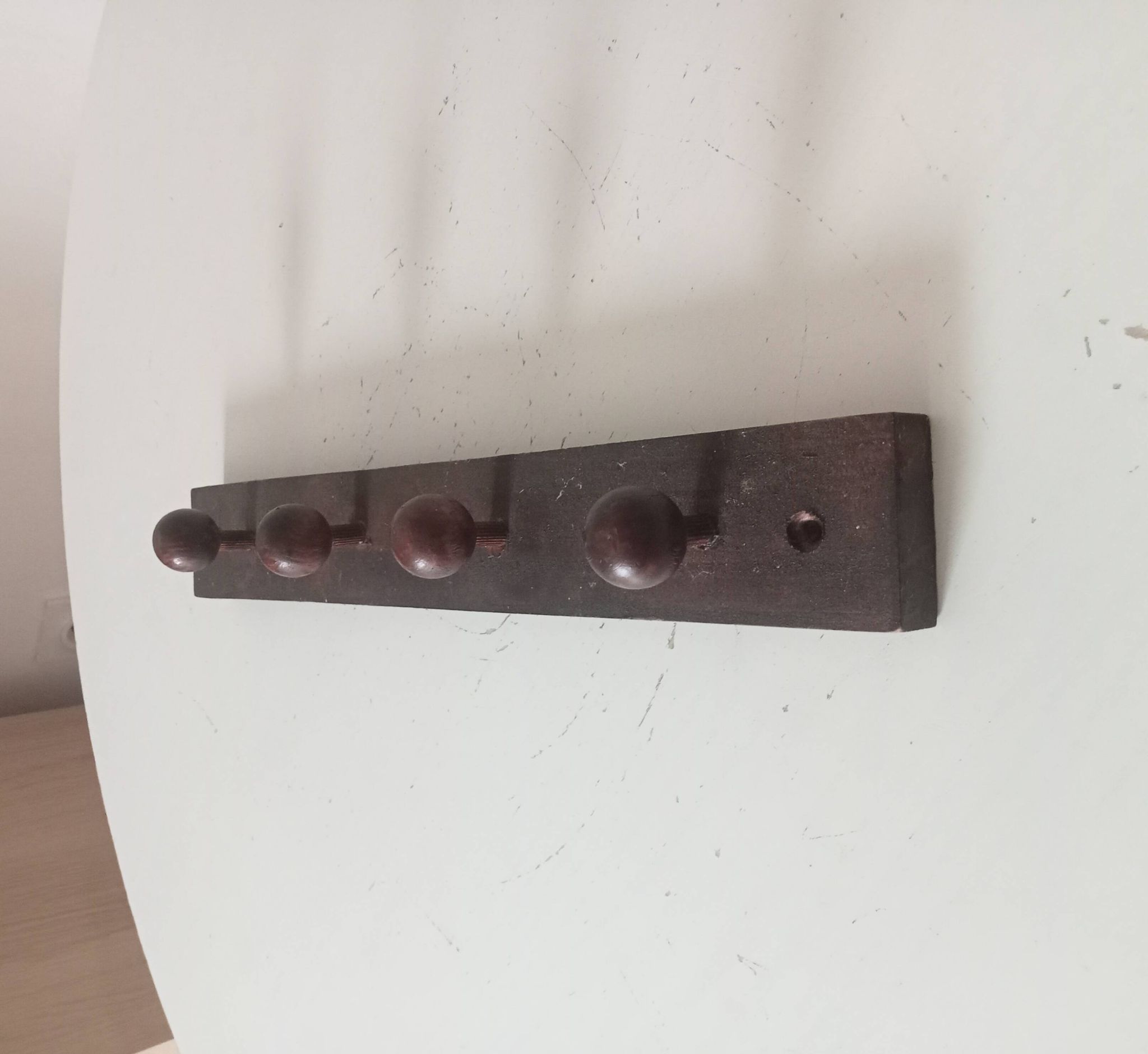 Vintage wooden wall coat rack