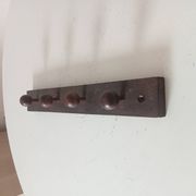 Vintage wooden wall coat rack