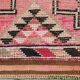 Tapis Couloir Rose à Médaillons, Tapis Turc Vintage, 86x364 Cm