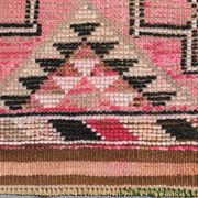 Tapis Couloir Rose à Médaillons, Tapis Turc Vintage, 86x364 Cm