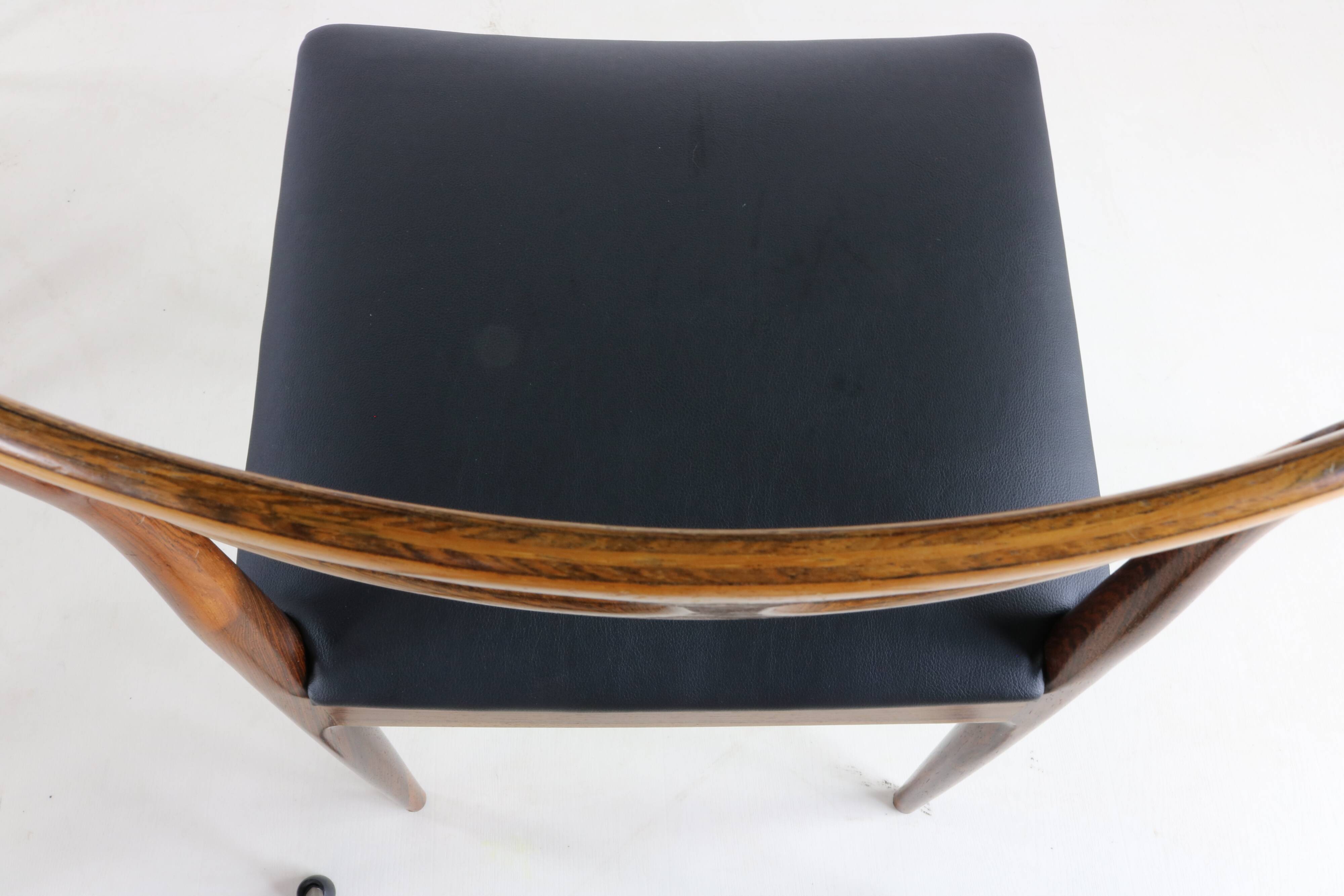 Sixties Danish design rosewood dining chairs by cabinetmaker Johannes Ander