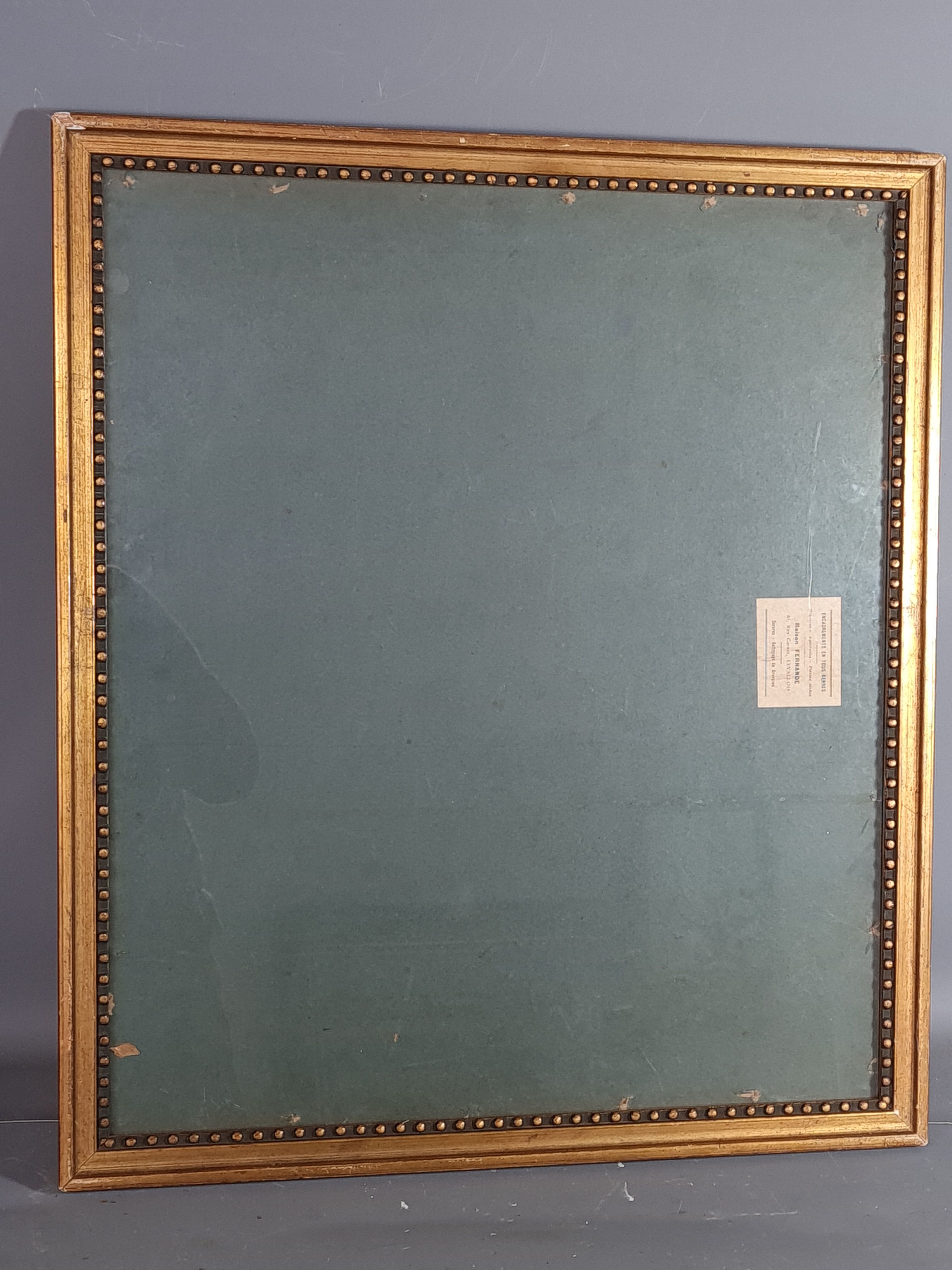 Old beaded frame st. Louis XVI gilded stucco wood