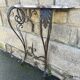 Wrought iron console, marble, 20th century