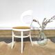 Baumann bistrot mouette chair in white wood and yellow velvet