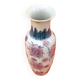 Baluster vase Asian polychrome porcelain with floral decoration of Lotus flowers