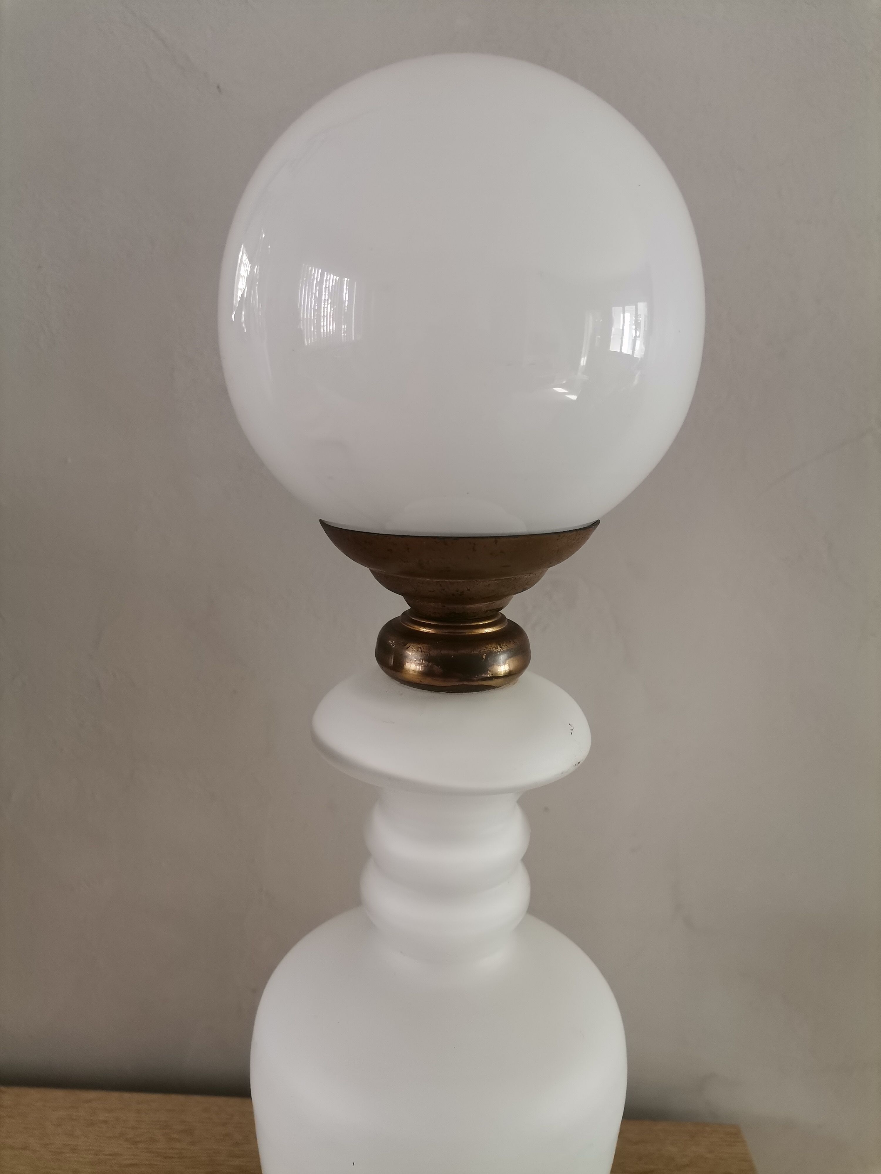 Mushroom lamp blown glass opaline