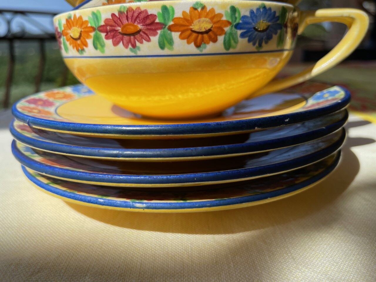 Lunches or chocolate cups, antique, earthenware from Provence