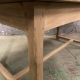 Old farm table in raw oak