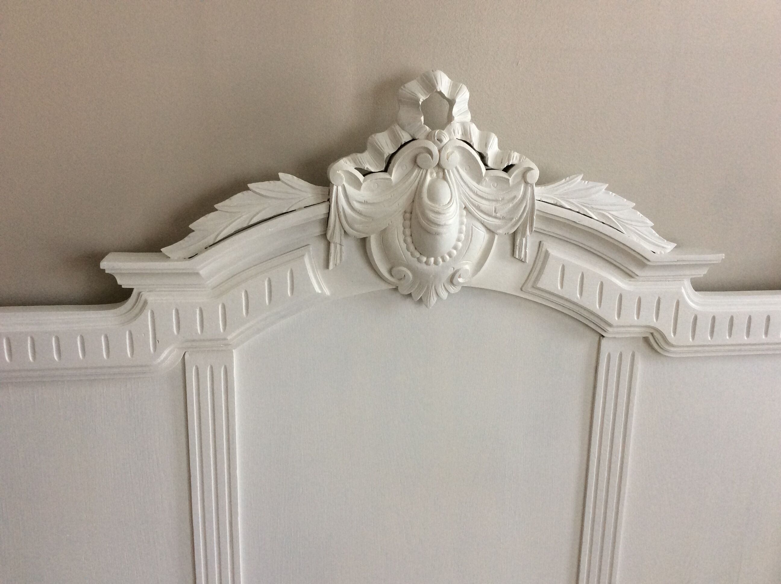 Painted wooden old bedhead