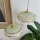 Suspension in green granite glass with gold edging - 4 copies in stock