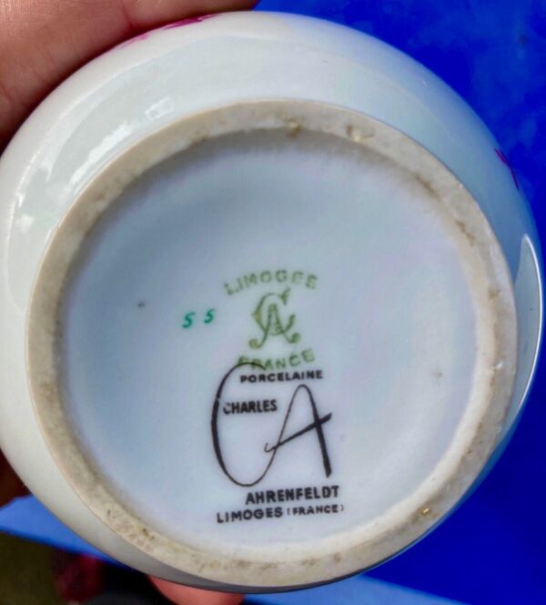 Lampe berger limoges porcelaine charles ahrenfeldt décor fleurs