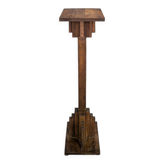 Art Deco stool in solid oak