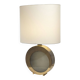 Large brass lamp with fabric shade, 1970
