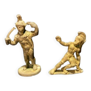 2 statuettes guerriers - bronze