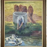Framed oil on canvas by a Scandinavian artist, signed, painting from the 1940s.