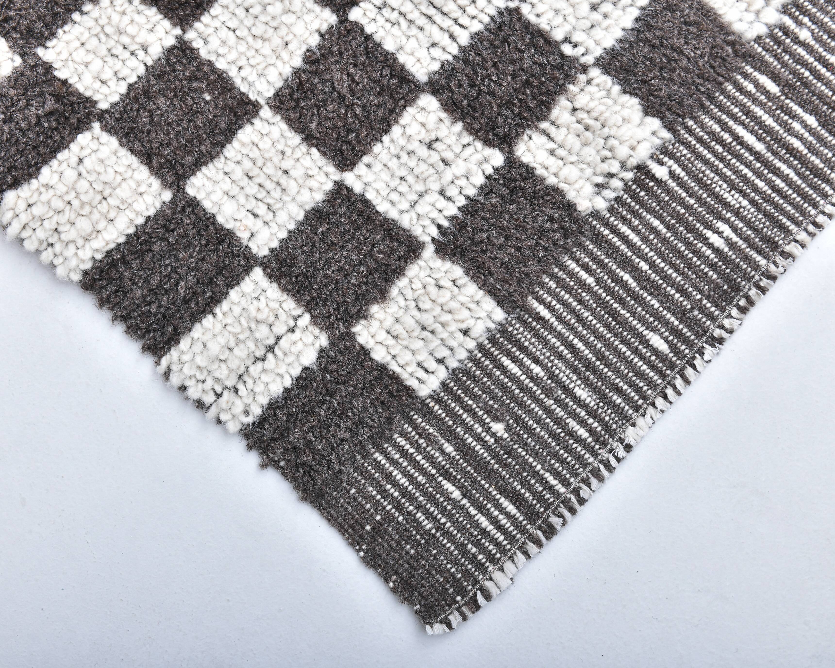 Tapis de couloir à carreaux fait main 2x10 69x308Cm SK241431