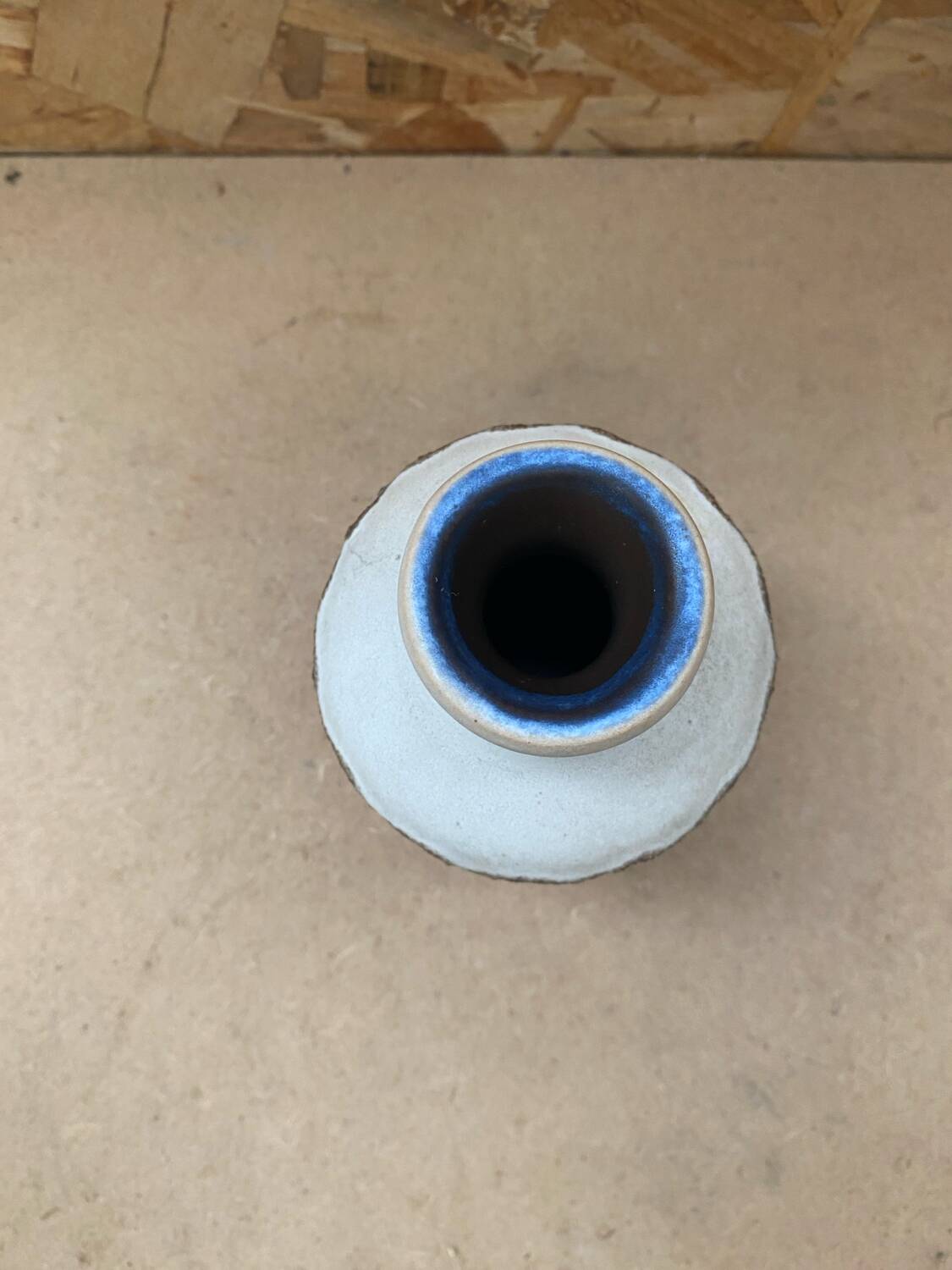 Antique Vintage Beige & Brown Ceramic Vase #B617