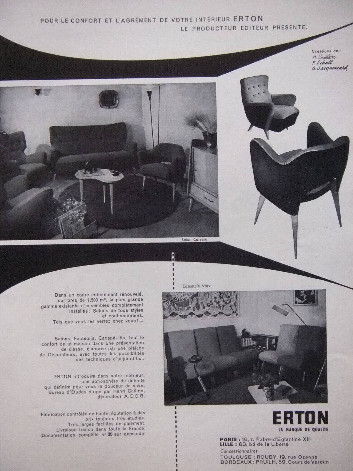 Pair of ERTON armchairs by Henri CAILLON