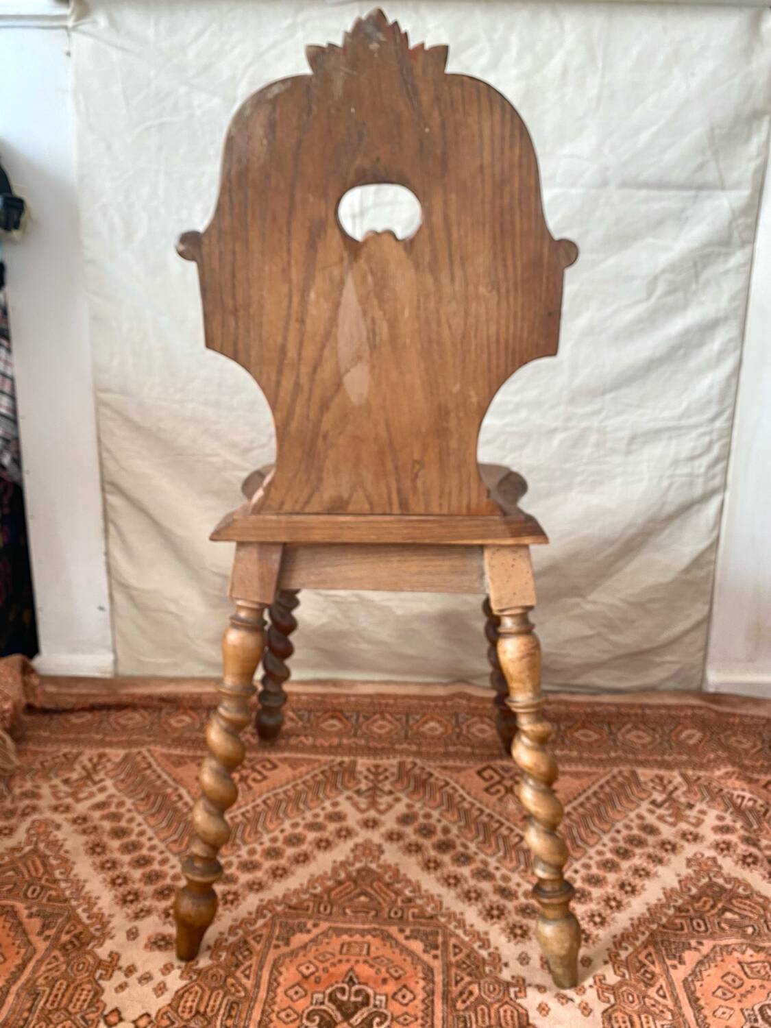 Antique Alsatian chair in carved wood