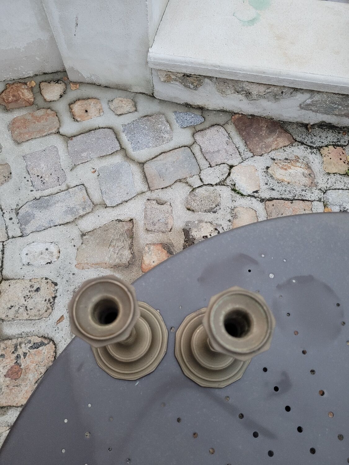 Pair of brass candlesticks