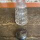 Saupoudreuse Sucrier Ancien Verre Moulé + Bouchon Métal Argenté Vintag