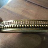 Bronze, brass and embroidery serving tray made in France