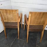 Vintage walnut bridge chairs