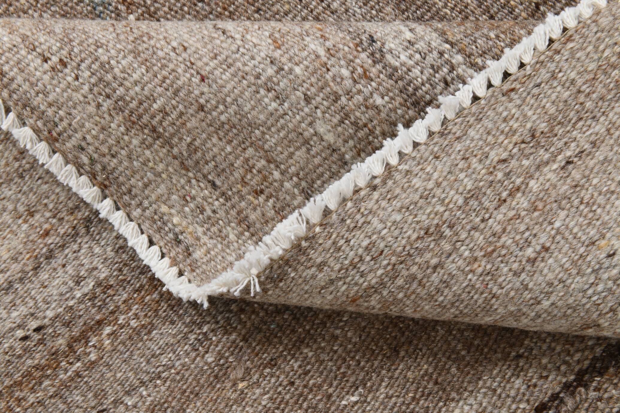 9x13 Brown Beige Large Vintage Rug, 265x399Cm