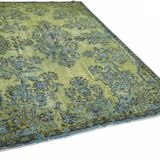 Overdyed Wool Vintage Handmade Carved Rug 169 cm x 288 cm