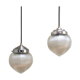 Paire de suspensions Holophane modèle goutte en verre strié circa 1940
