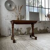 Walnut and tile bistro table 1890