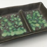 Ceramic presentation dish or bowl, artistic pottery with speckled effect