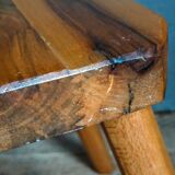 Solid wood tripod stool from the 50s