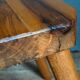 Solid wood tripod stool from the 50s