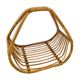 Vintage rattan log holder