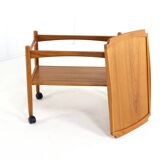 Poul Hundevad danish teak trolley with removable tray mid century modern