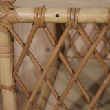Petite table d'appoint rotin vintage