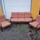 Sofa and 2 rattan armchairs from 1970