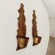 Vintage solid brass gold wall candle holder