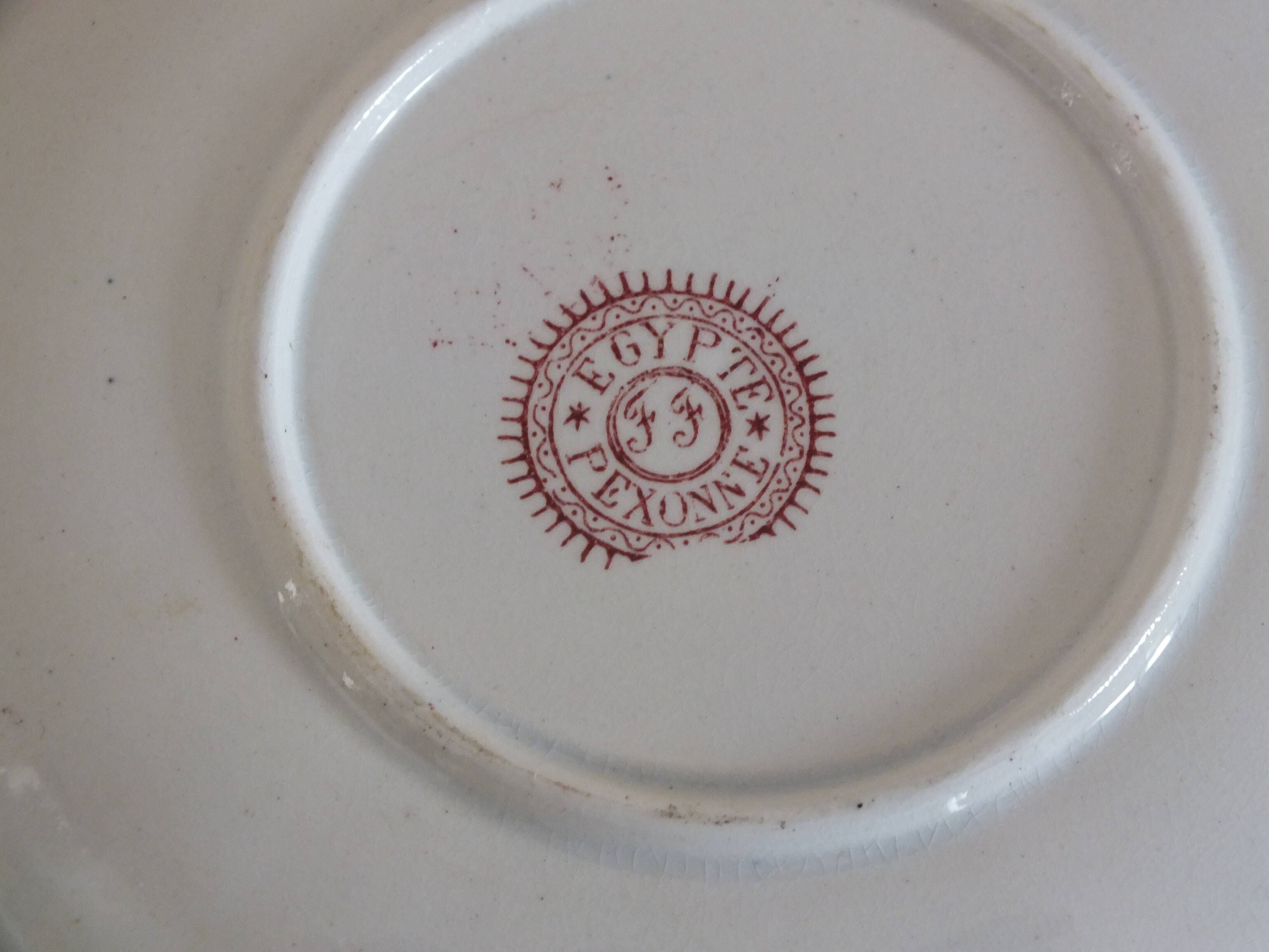 3 old Pexonne cups, Egyptian decor