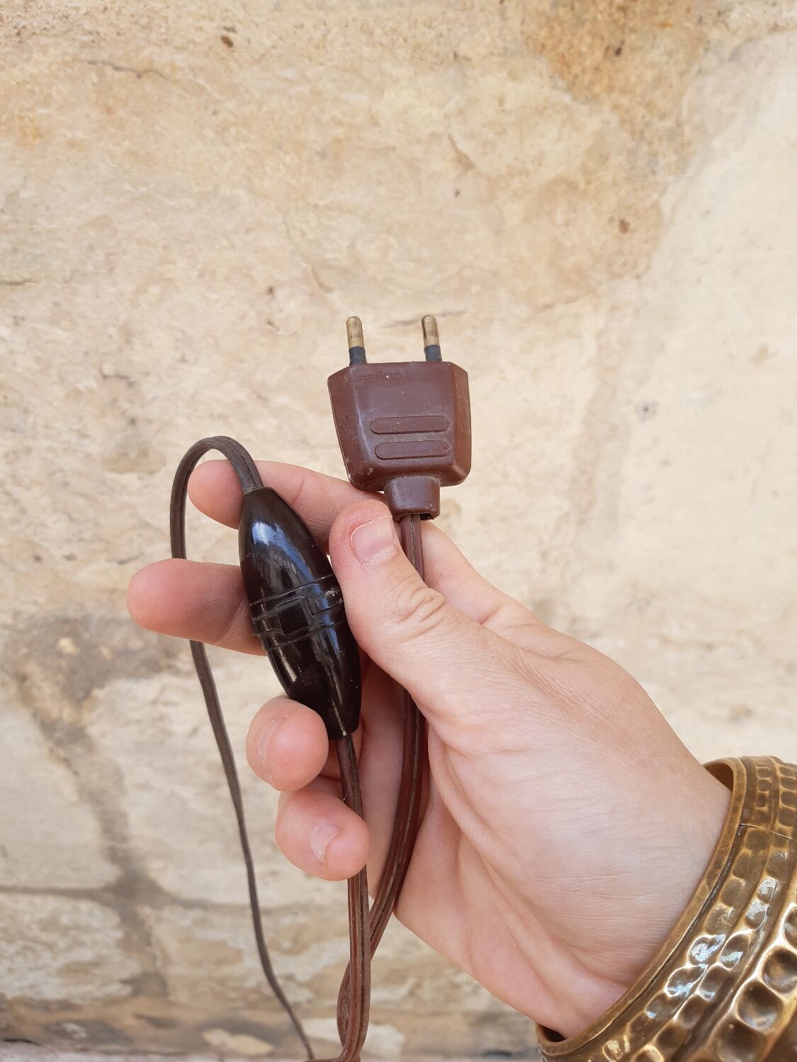 Teak wood floor lamp