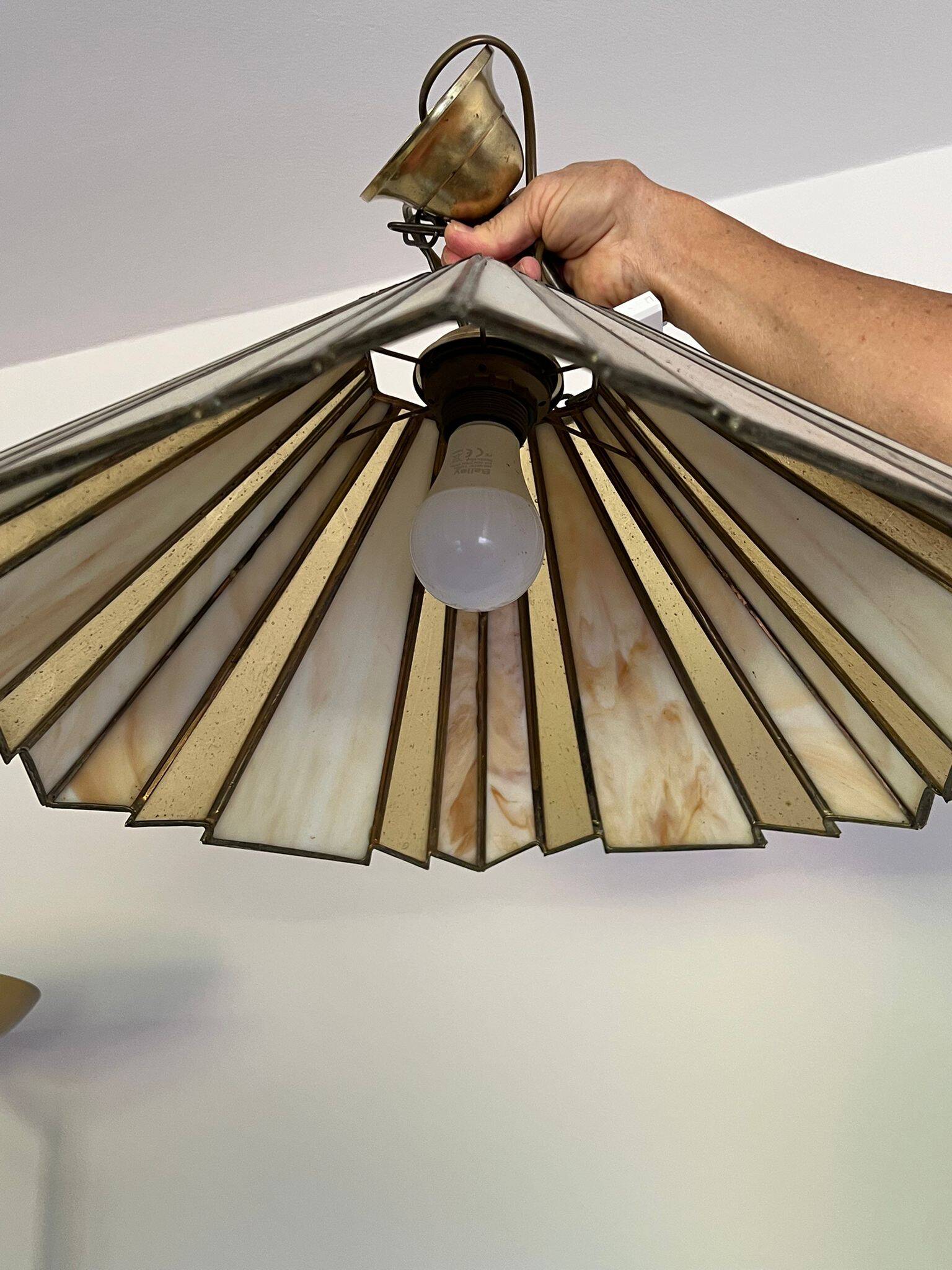 Tiffany glass art deco pendant light