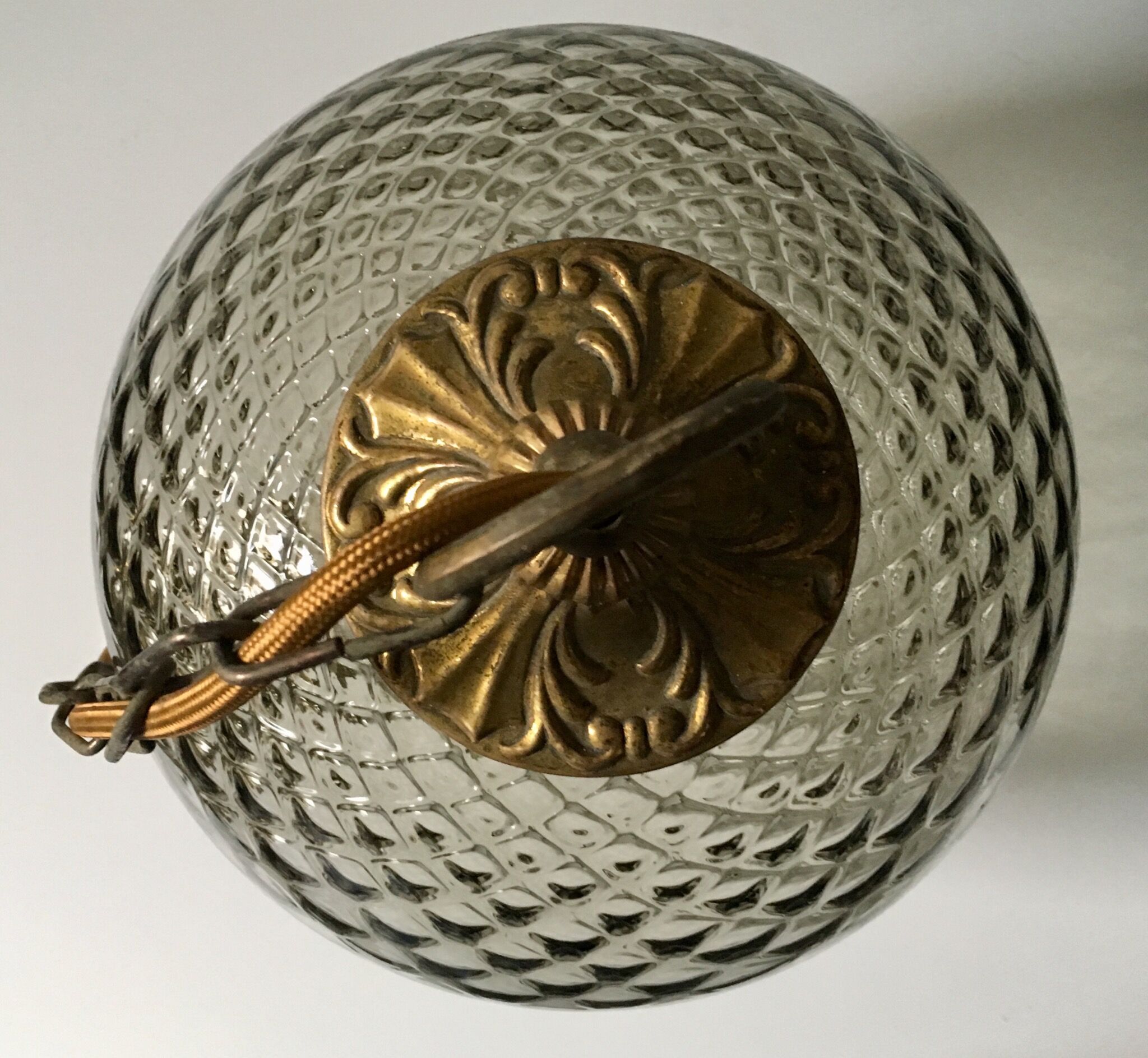 Hanging ball vintage smoked glass